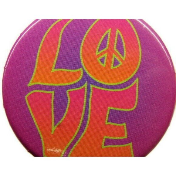 Love Peace Sign Hippie Badge Button Pinback Vintage Collectable - Picture 2 of 5
